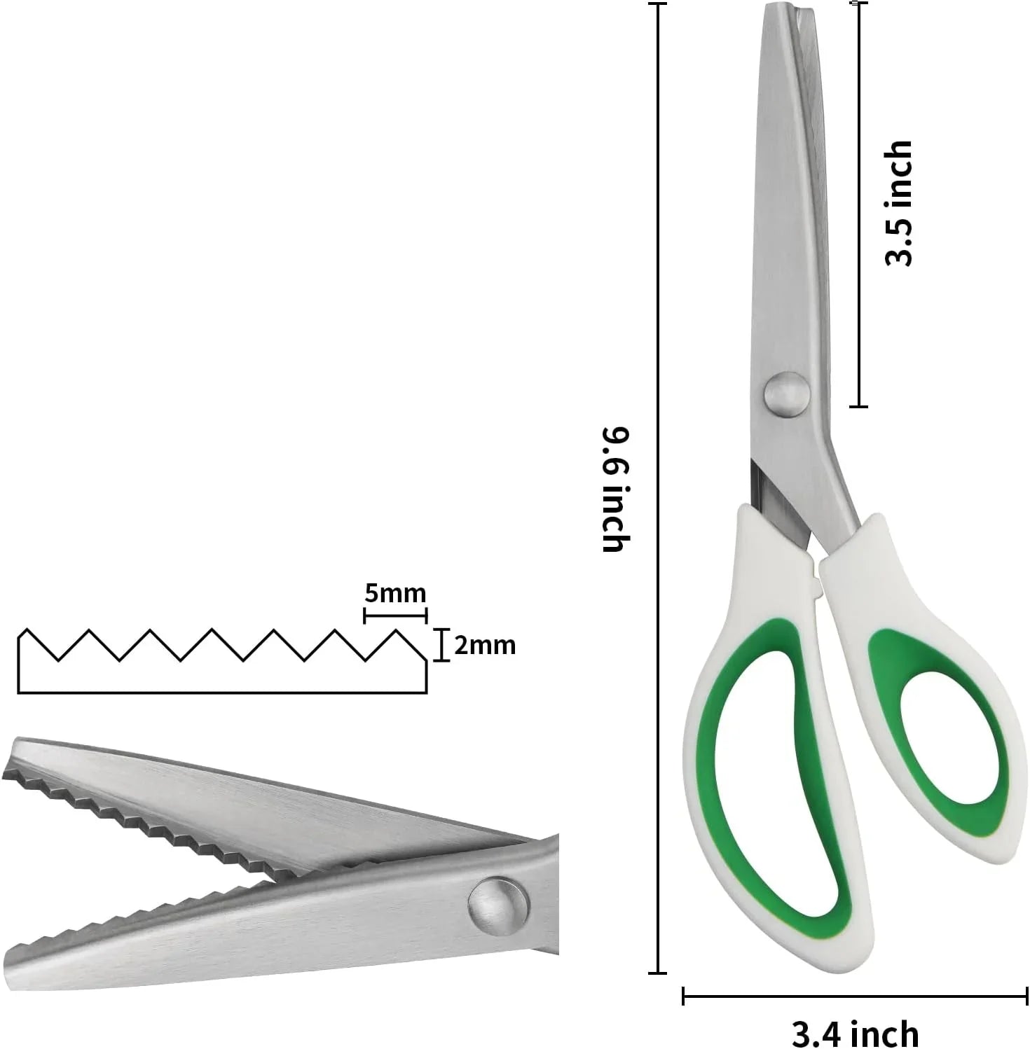 Pinking Shears, 9" Zig Zag Craft Scissors Decorative Edge, Pinking Shears for Fabric Cutting, Professional Dressmaking Sharp Comfort Grips Scrapbook Fabric Sewing Scissors