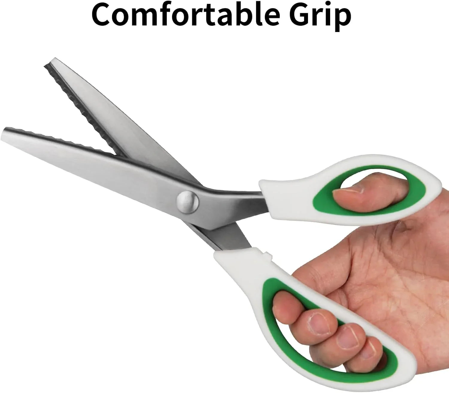 Pinking Shears, 9" Zig Zag Craft Scissors Decorative Edge, Pinking Shears for Fabric Cutting, Professional Dressmaking Sharp Comfort Grips Scrapbook Fabric Sewing Scissors