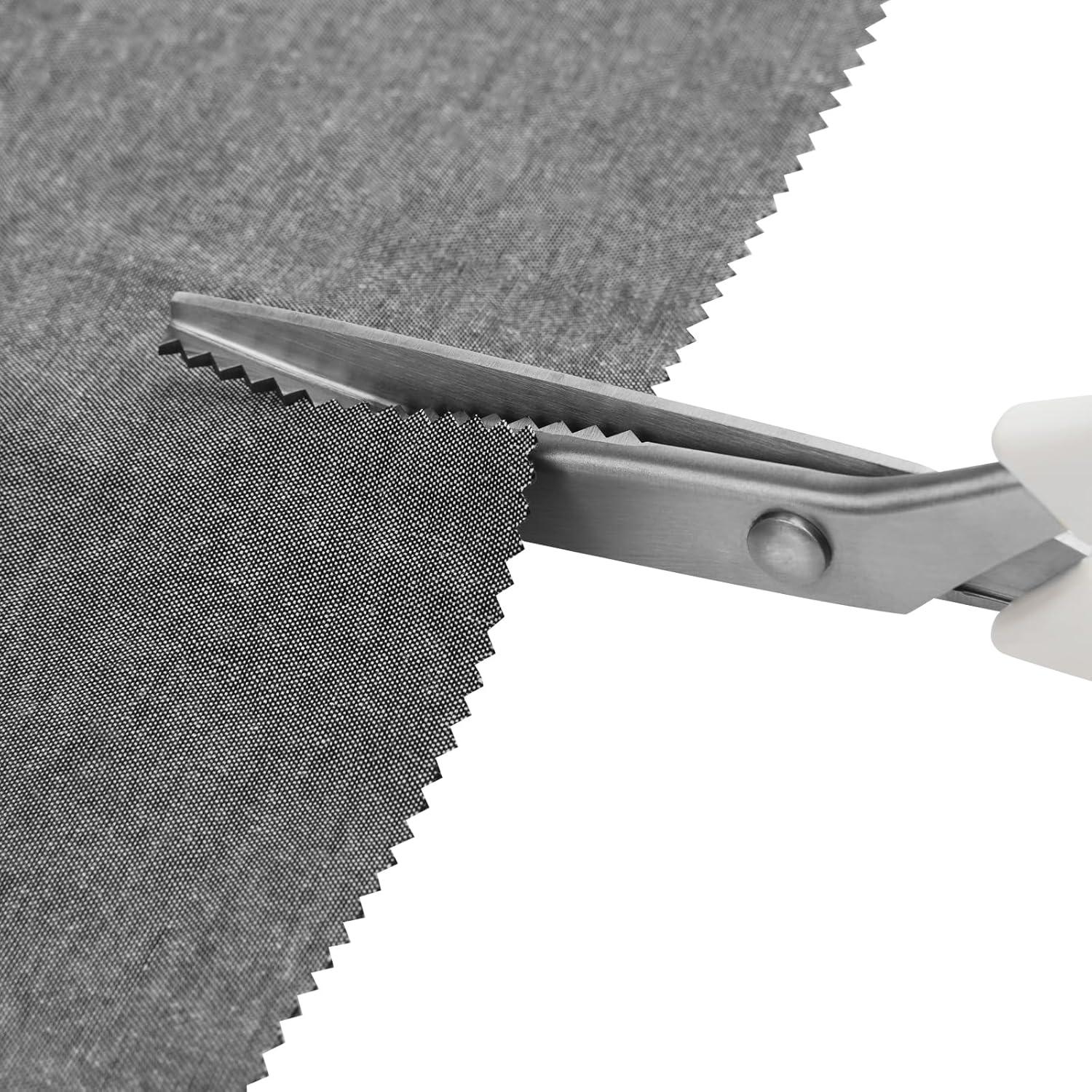 Pinking Shears, 9" Zig Zag Craft Scissors Decorative Edge, Pinking Shears for Fabric Cutting, Professional Dressmaking Sharp Comfort Grips Scrapbook Fabric Sewing Scissors