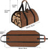 Firewood Carrier, 38in x 18in 16oz Waxed Canvas Log Carrier for Firewood, Wood Carrying Bag with Handles Securing Straps for Indoors Camping Trip, Gifts for Men Dad Husband (Brown)