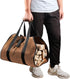 Firewood Carrier, 38in x 18in 16oz Waxed Canvas Log Carrier for Firewood, Wood Carrying Bag with Handles Securing Straps for Indoors Camping Trip, Gifts for Men Dad Husband (Brown)