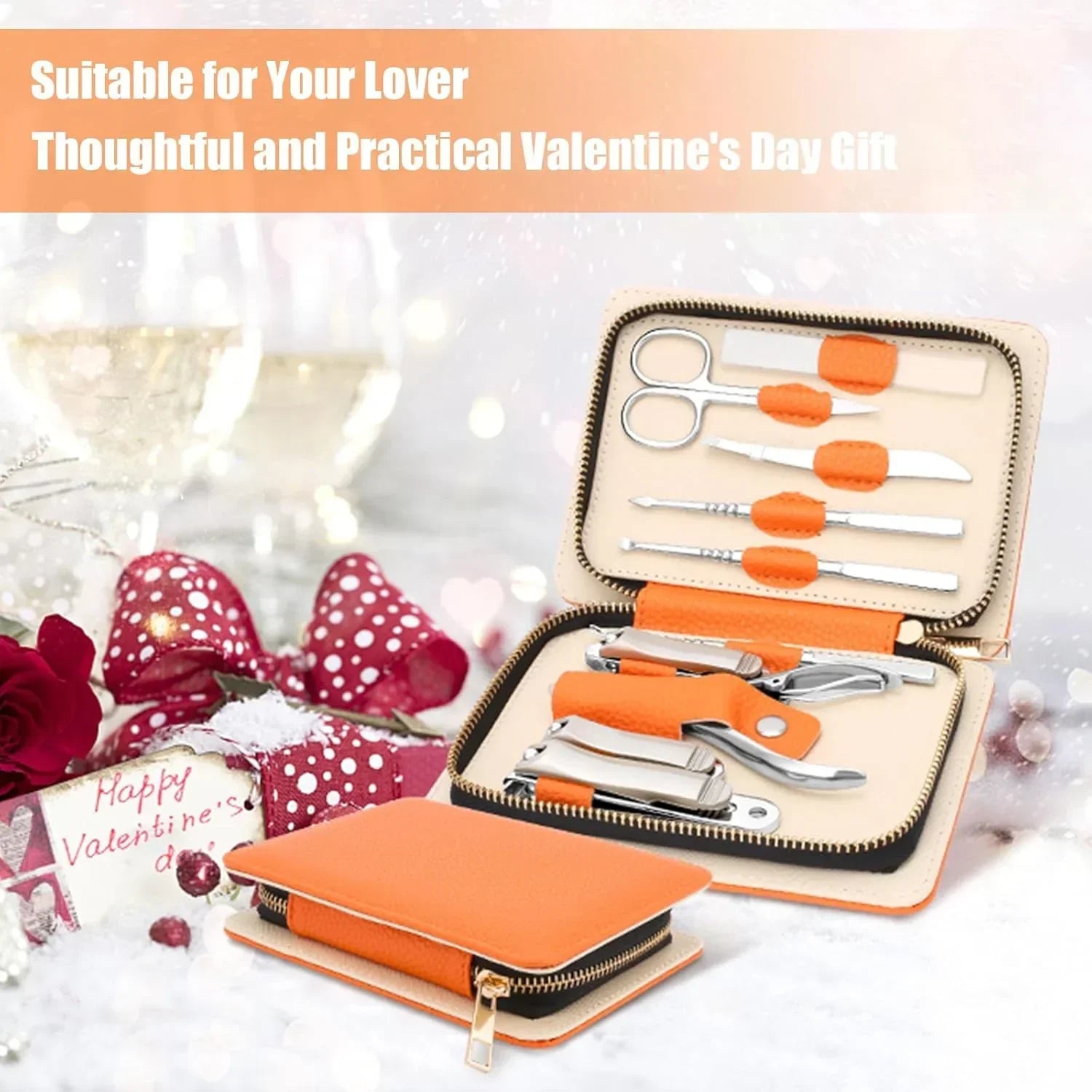 Professional Manicure Set for Adult,10-in-1 High-Grade Nail Cutter Ingrown Toenail Clippers Pedicure with Leather Travel Case.Heavy-Duty Stainless Steel Men Women Nail Care Grooming Kit.