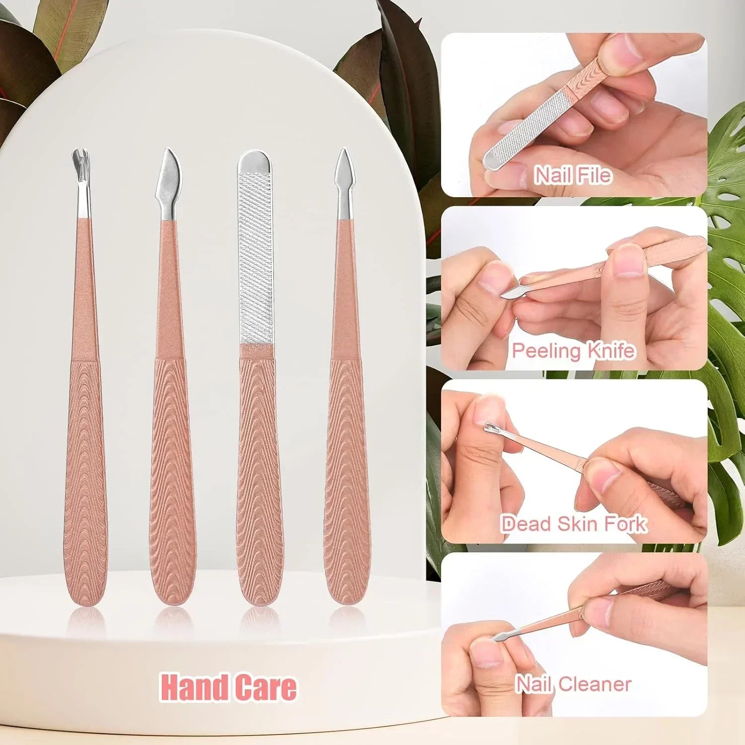 Manicure Set-Stainless Steel Nail Care Set-12 in 1 Professional Ingrown Toenail Clipper Grooming Tool-Pedicure Kit & Toe Nail Cutter-Men Gifts for Grandpa Dad Husband on Fathers Day (Rose Gold)