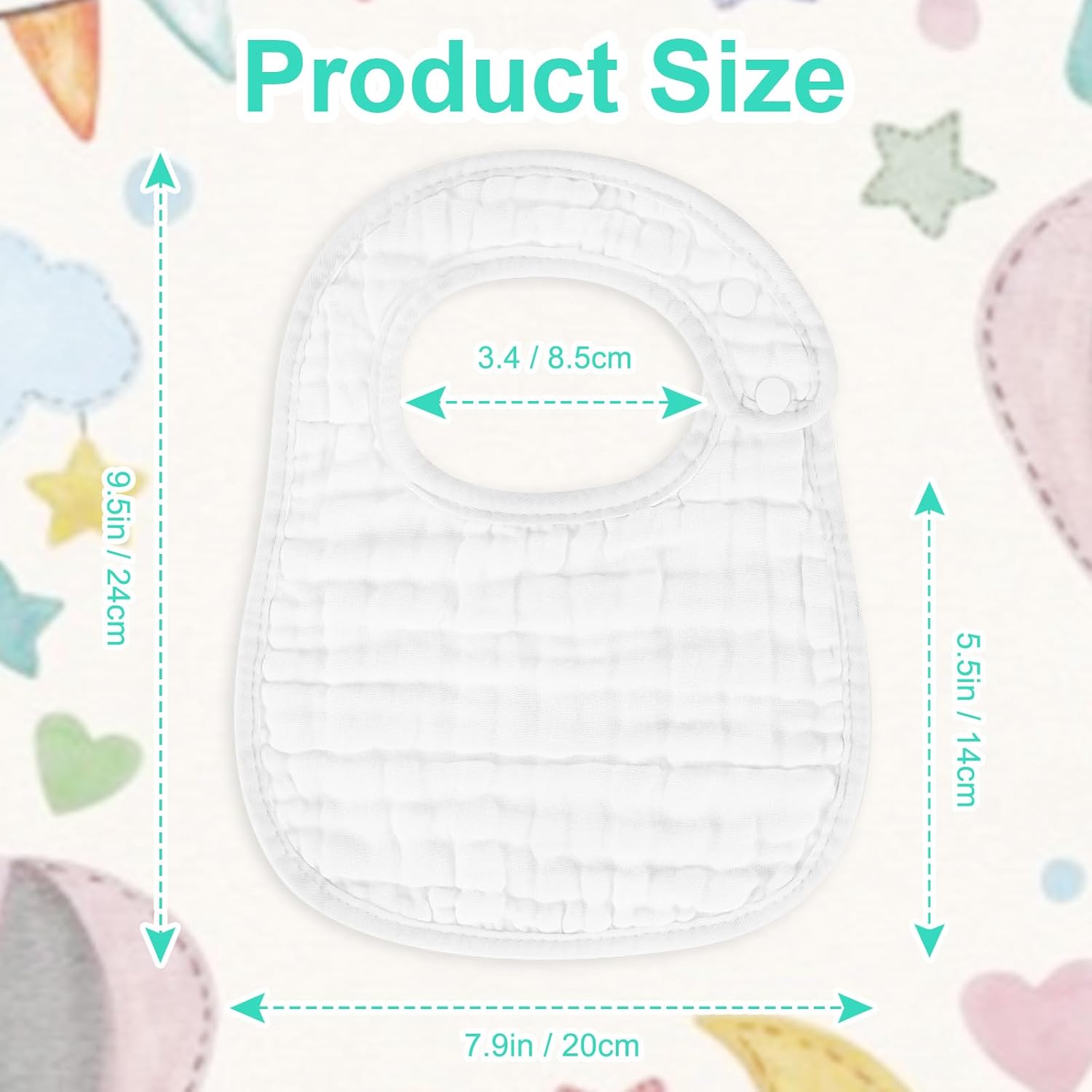 Muslin Baby Bibs, 6 Pack Soft Cotton Baby Bandana Drool Bibs for Boys Girls Teething and Drooling