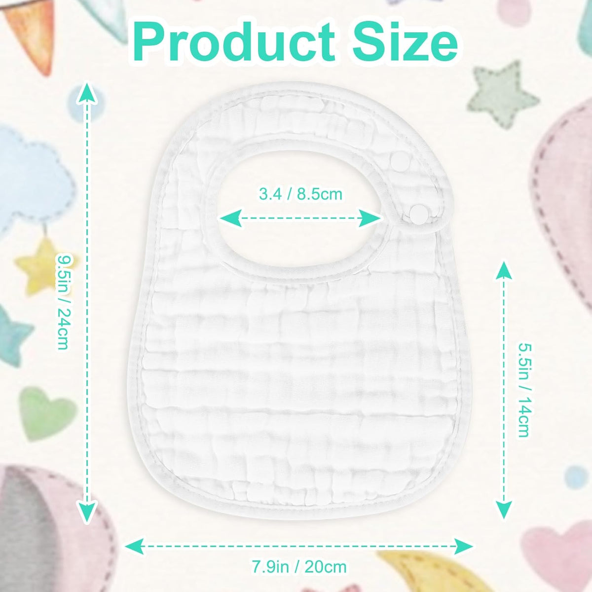 Muslin Baby Bibs, 6 Pack Soft Cotton Baby Bandana Drool Bibs for Boys Girls Teething and Drooling
