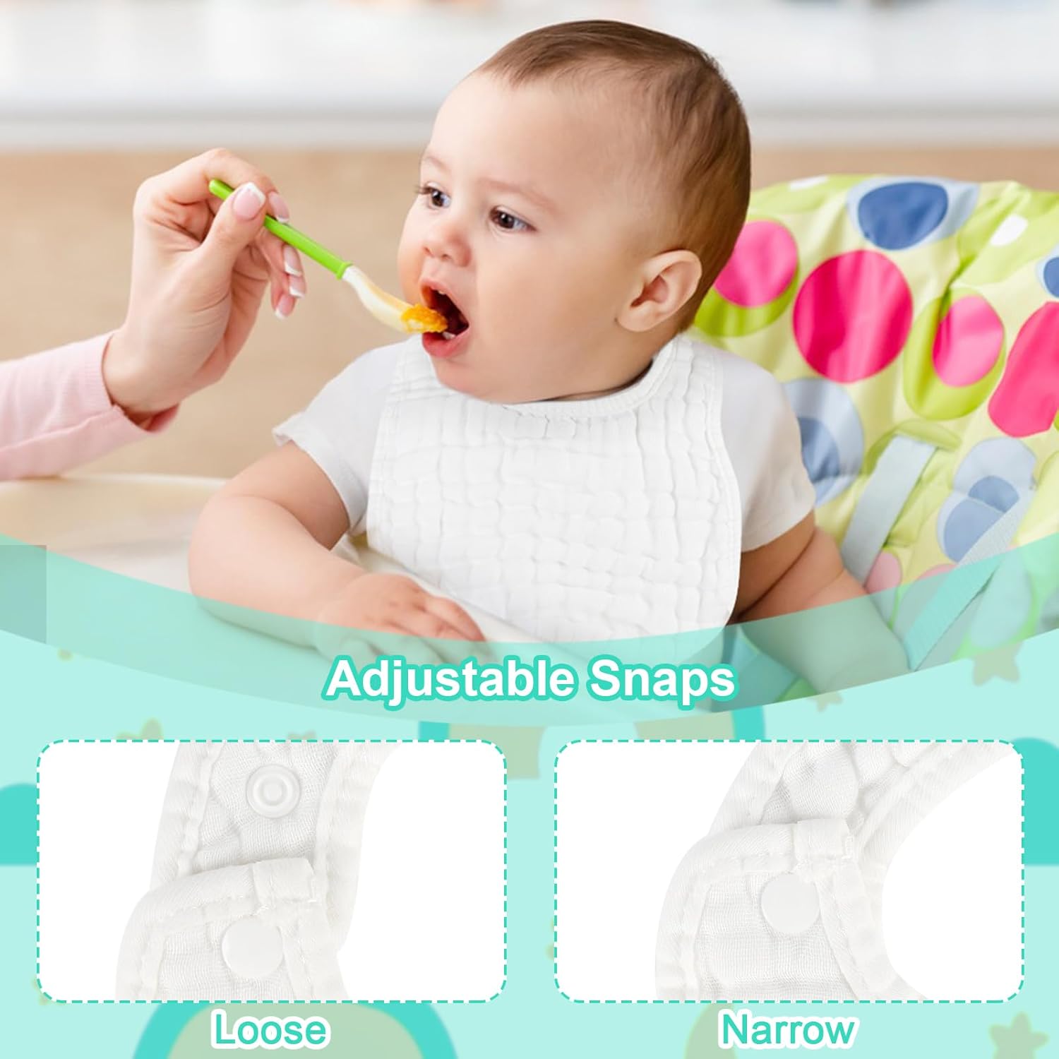 Muslin Baby Bibs, 6 Pack Soft Cotton Baby Bandana Drool Bibs for Boys Girls Teething and Drooling