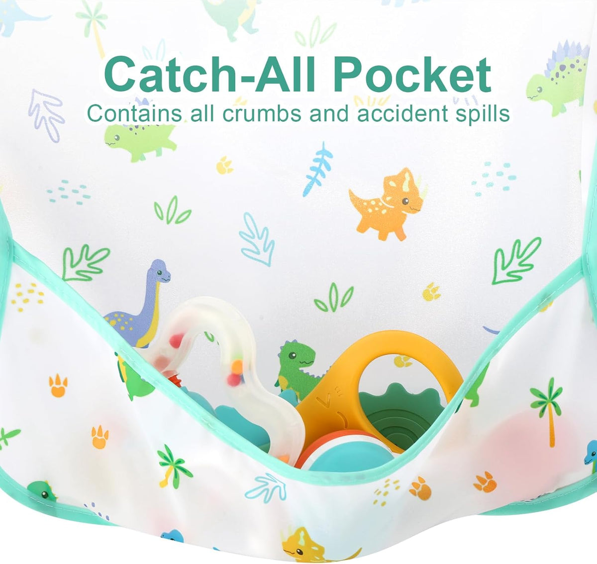 4 Pack Long Sleeve Bibs, Baby Smock Waterproof Sleeved Bib Smock for Baby Toddler 6-36 Months