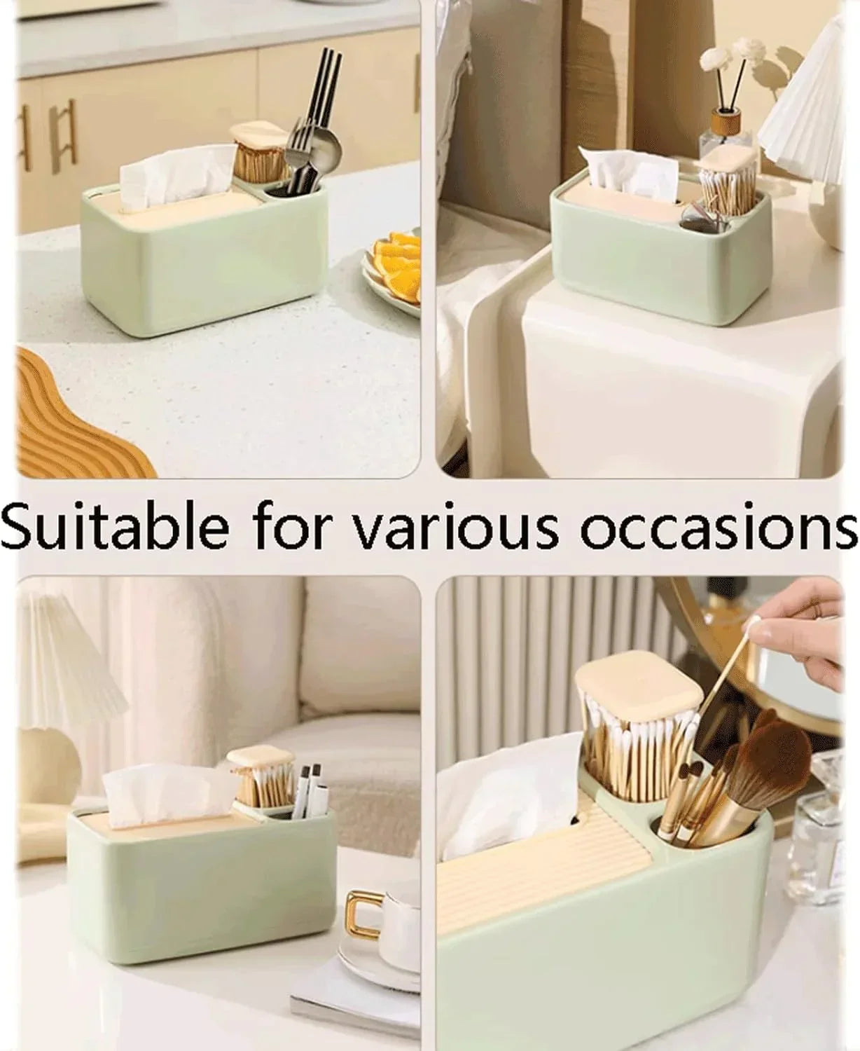 2 Pack Desk Organizer with Compartments for Pens and Toothpicks - Office Supply Storage Solution