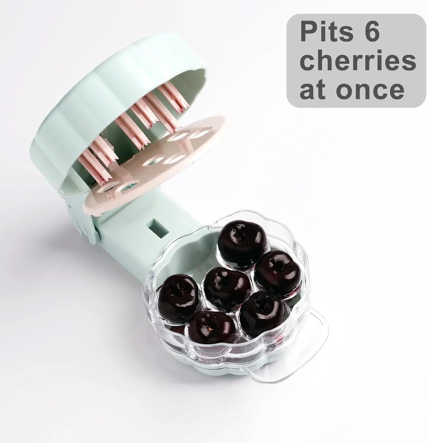 Cherry Pitter for 6 Cherries - Quick & Effortless - Also for Olives - 1 Piece