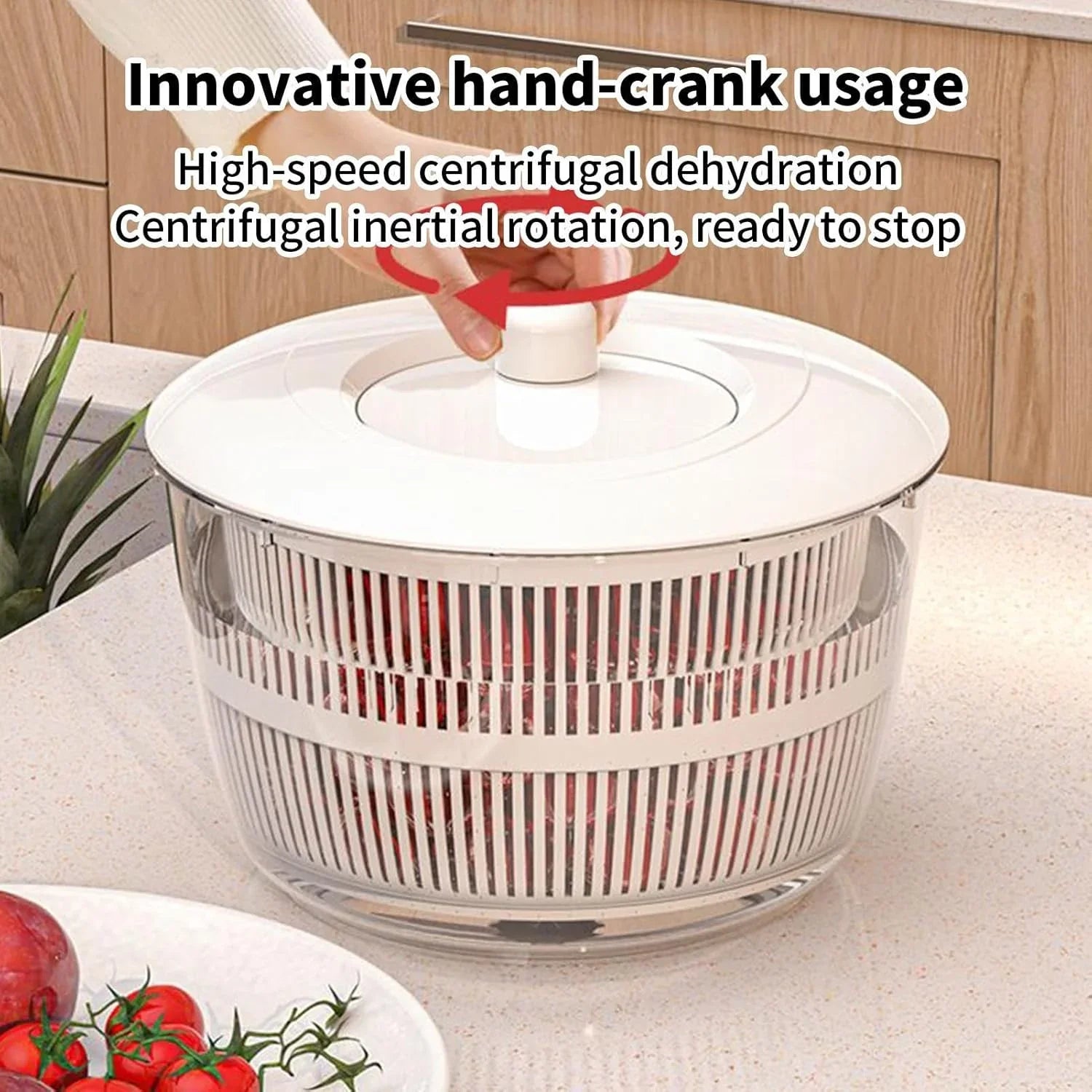 Multifunctional Salad Spinner with Colander Fast Drying Collapsible Vegetable Fruit Kitchen Tool