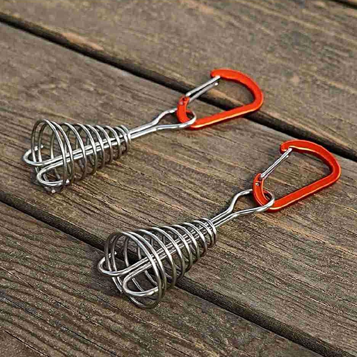 10 Pack Tent Pegs Aluminium Alloy Visgraat Shaped Windproof Octopus Tenthorns with Spring Clips Portable Rope Anchors for Camping Tents