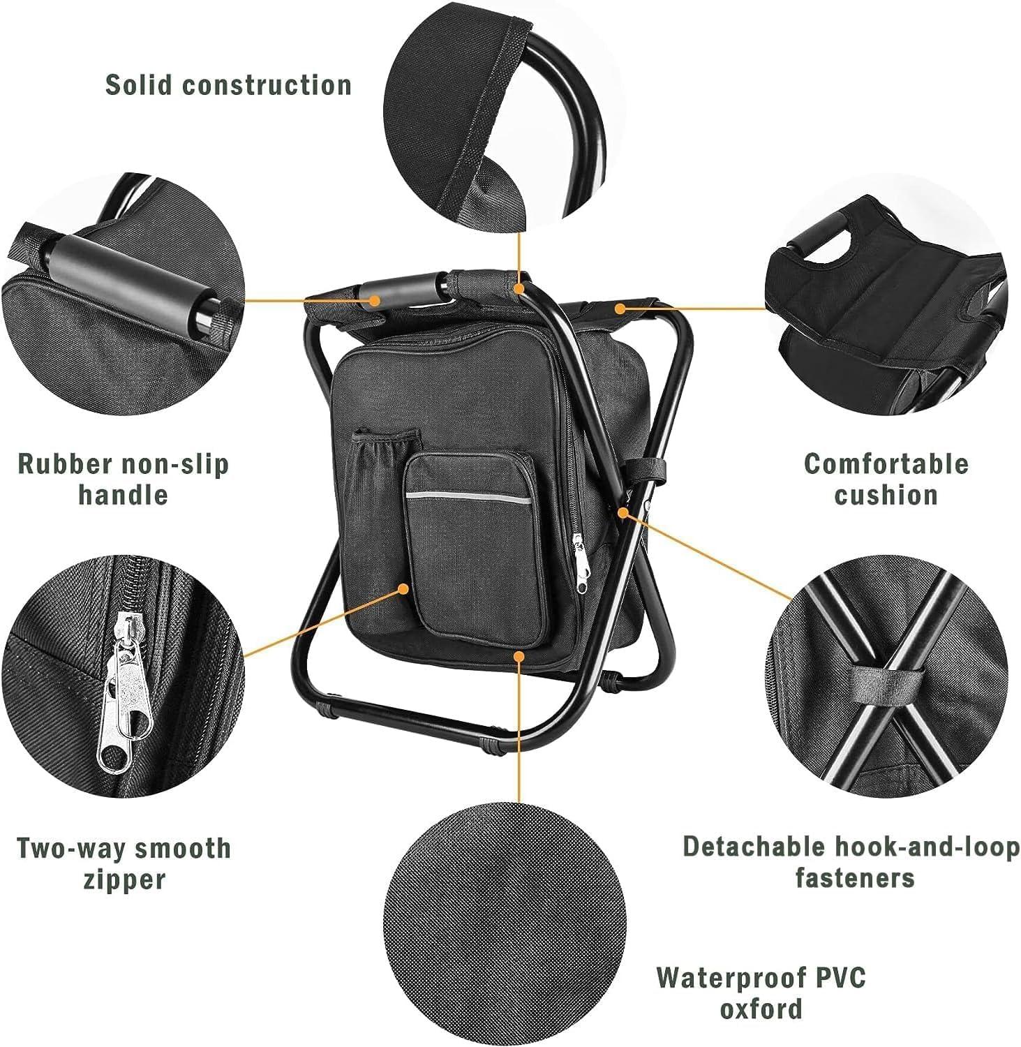 Folding Camping Chair Grey Portable Compact Adjustable Folding Chair for Outdoor Camping Fishing