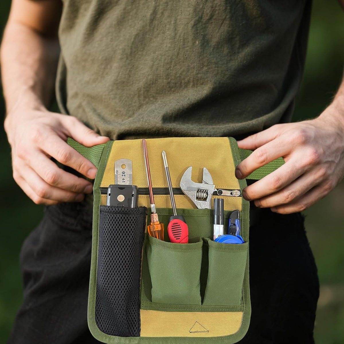 Garden Tool Belt - 1 Piece - Green - Multiple Pockets - Ideal for Outdoor Use