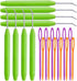 20 Piece Crochet Hook Set with Rubber Handles and Stitch Markers Ergonomic Knitting Tools for Blankets Scarves Gloves