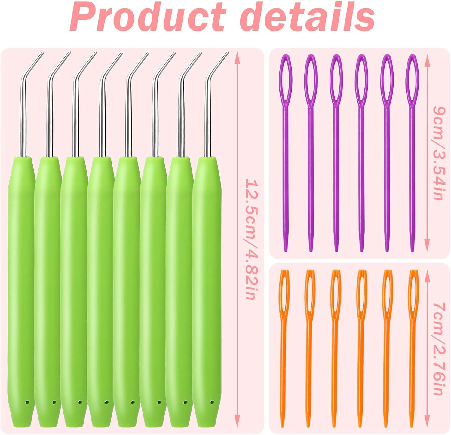 20 Piece Crochet Hook Set with Rubber Handles and Stitch Markers Ergonomic Knitting Tools for Blankets Scarves Gloves