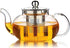 Glass Teapot with Stainless Steel Infuser & Lid, Borosilicate Glass Tea Pot Stovetop Safe, Blooming & Loose Leaf Teapots, 27 Oz