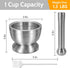 Mortar and Pestle,  18/8 Stainless Steel Spice Grinder Pill Crusher with Lid for Crushing Grinding Ergonomic Design with Anti Slip Base and Comfy Grip