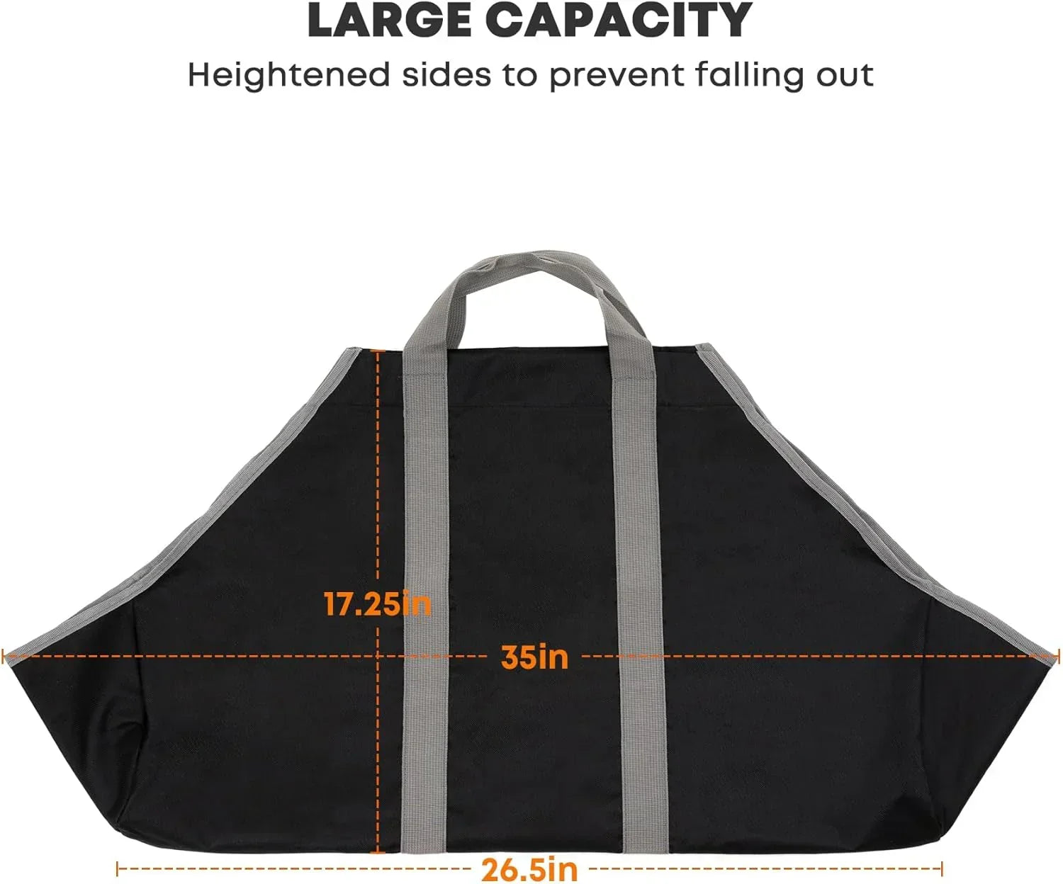 Canvas Firewood Carrier Bag, Durable Firepalce Log Tote with Handles for Wood Fire Stove, Outdoor Camping
