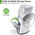 Rotary Cheese Grater Hand Crank - Cheese Shredder with 5 Blades & Storage Room, Easy to Clean, Stable Suction, Labor-Saving Handle, Rotary Grater Slicer for Fruit, Vegetables, Nuts, Chocolate