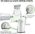 Rotary Cheese Grater Hand Crank - Cheese Shredder with 5 Blades & Storage Room, Easy to Clean, Stable Suction, Labor-Saving Handle, Rotary Grater Slicer for Fruit, Vegetables, Nuts, Chocolate