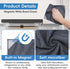 4 Pack Magnetic Microfiber Cleaning Cloth, Dry Erase Erasers Cleaner for Whiteboards, Blackboards, Chalkboards, Glassboards, Home, Office, School, Gray, 10'' x 9.25''