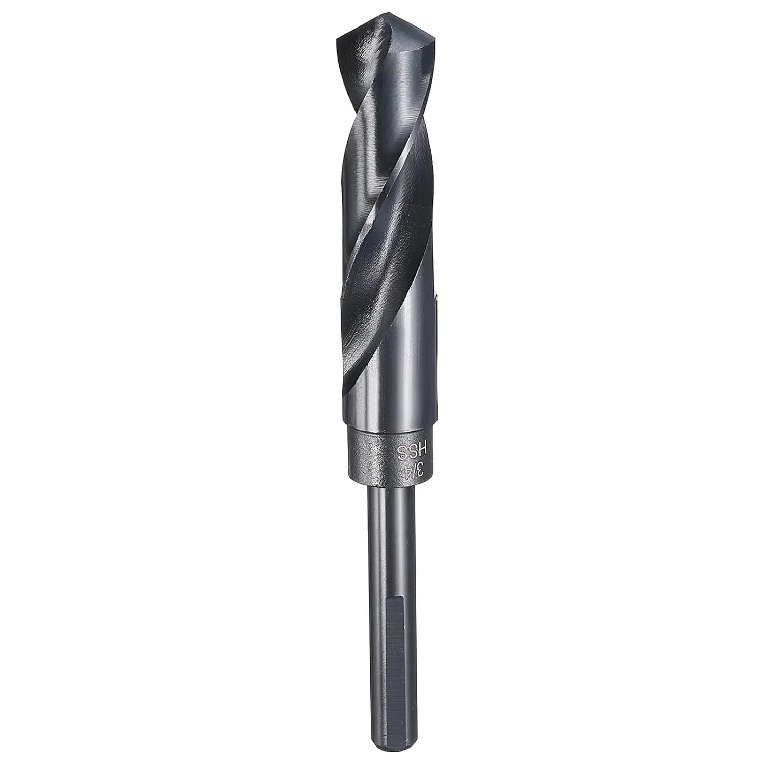 3/4" Drill Bit 3/8" Reduced Shank 3-Flat 4241 High Speed Steel Nitriding Black 118° for Soft Materials Wood Plastic Iron Copper Aluminum