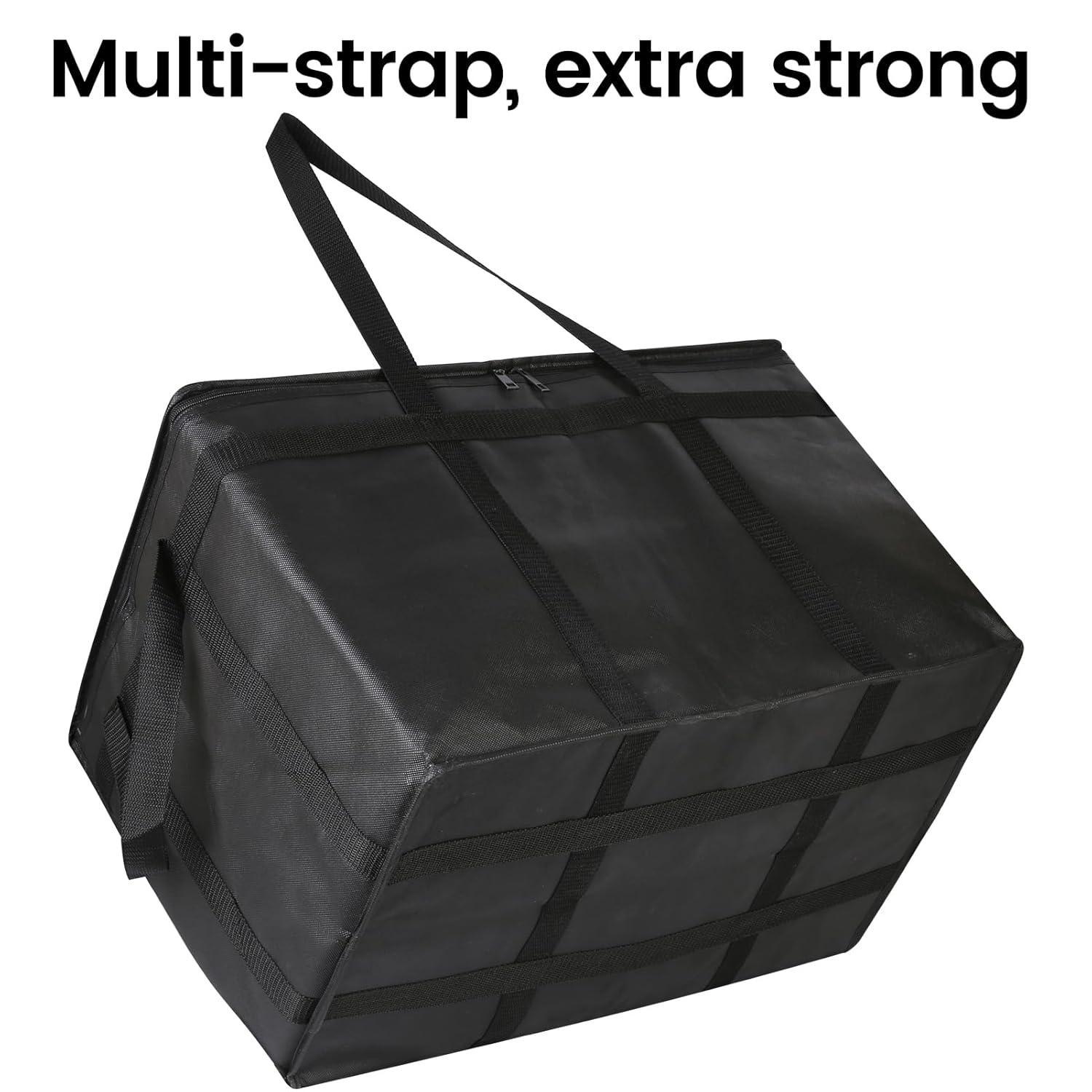3-Pack Insulated Food Delivery Bag, XXXL Pizza Cooler Bags, Rideshare Delivery Bag, Thermal Cold/Hot Styrofoam Carrier for Catering/Shopping/Travel/Car, Warmer/Frozen