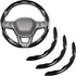 Carbon Fiber Steering Wheel Covers 3 Piece Clip on Steering Wheel Cover (Black)
