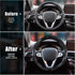 Carbon Fiber Steering Wheel Covers 3 Piece Clip on Steering Wheel Cover (Black)