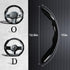 Carbon Fiber Steering Wheel Covers 3 Piece Clip on Steering Wheel Cover (Black)