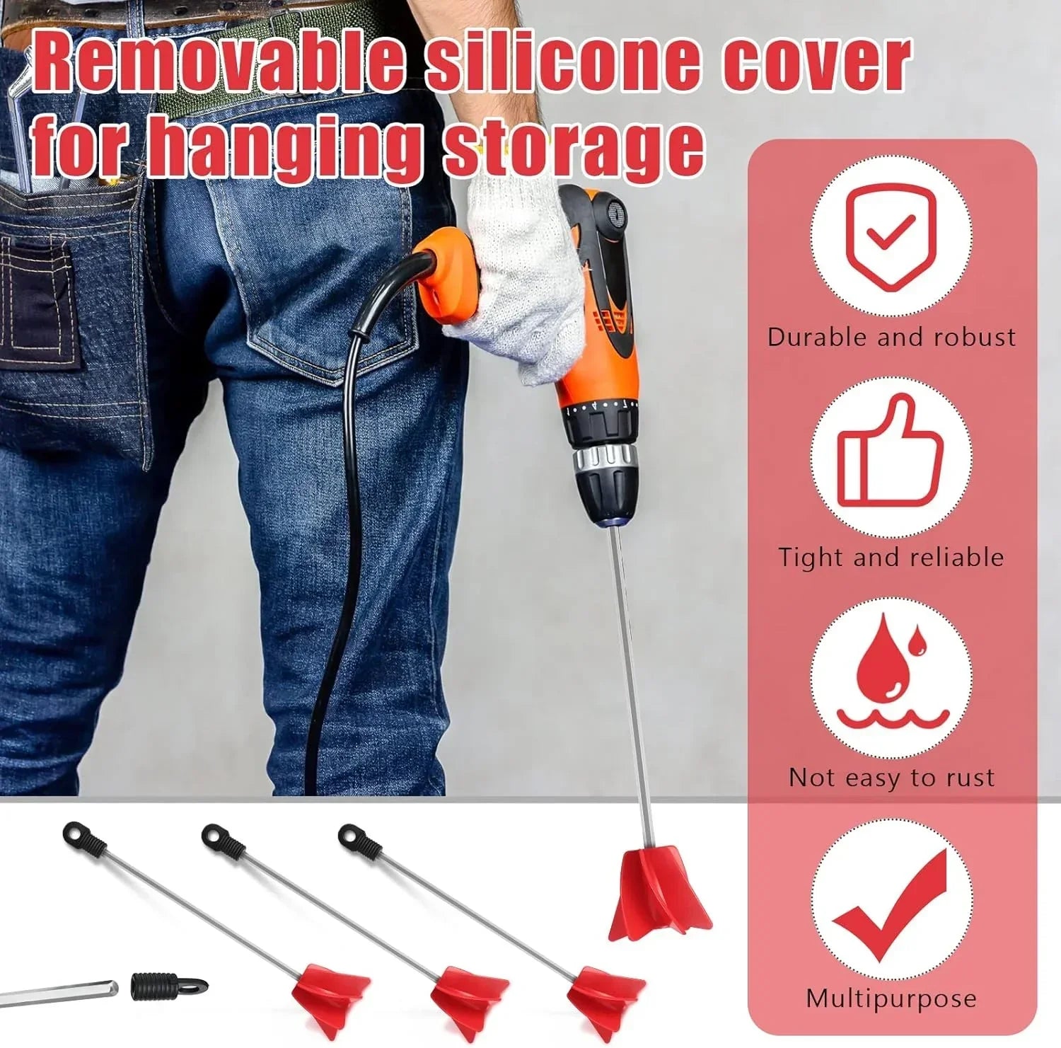 3 Pcs 11 Inch Paint Stirrer for Drill, Paint Mixer Attachment, Helix Epoxy Mixer for Concrete Resin Silicone Stirrer Paddle Works with Most Drills