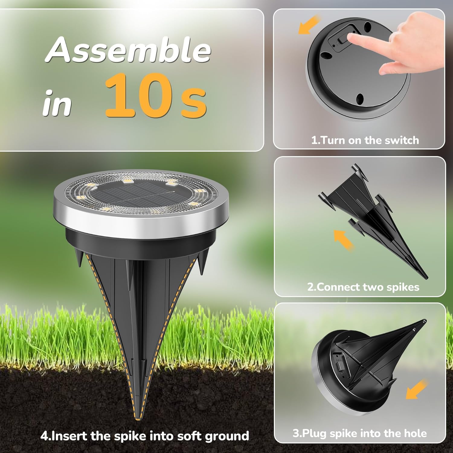 Solar Ground Lights,16 Pack Solar Lights Outdoor Waterproof, Solar Garden Lights Landscape Lighting for Patio Pathway Lawn Yard Deck Driveway Walkway, Cold White
