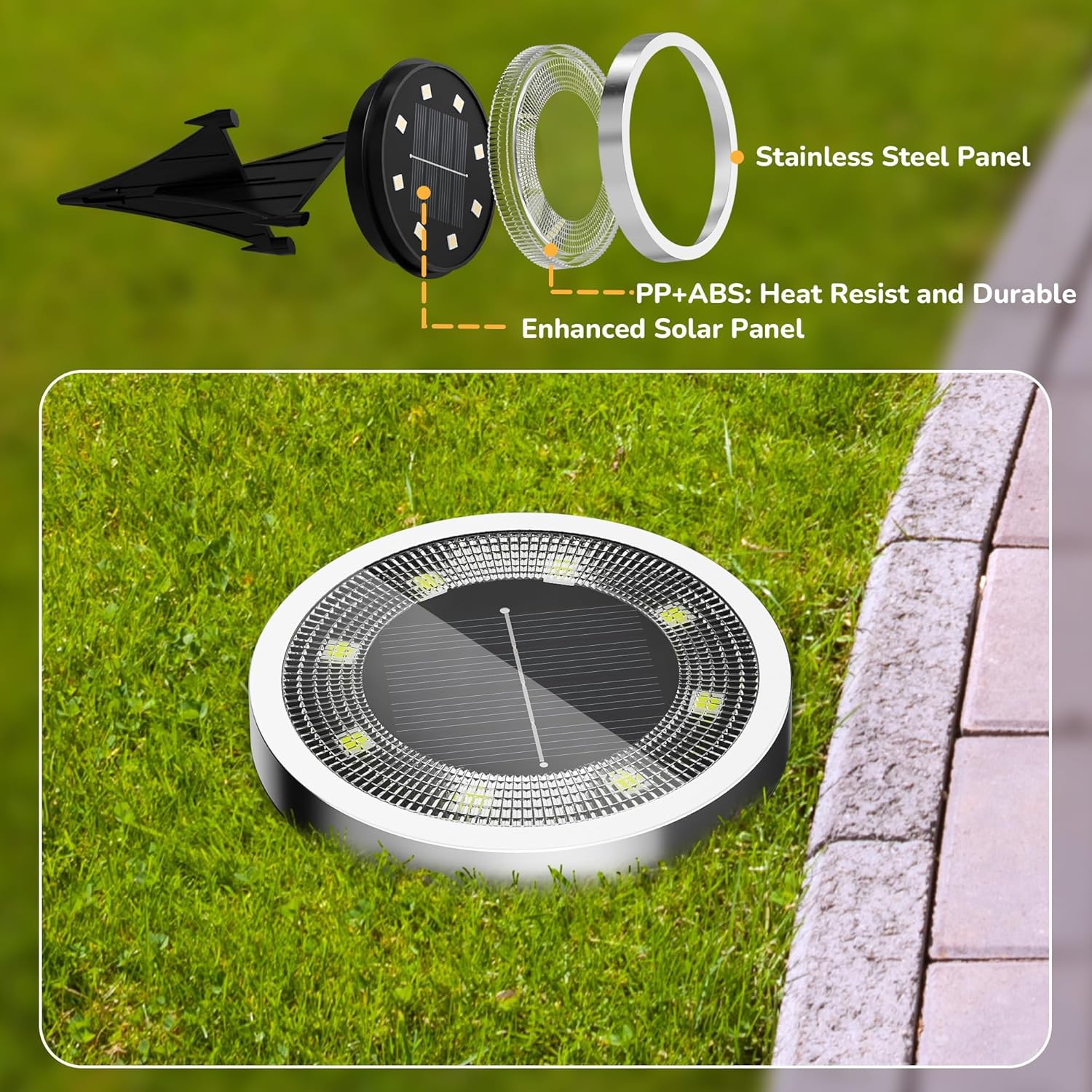Solar Ground Lights,16 Pack Solar Lights Outdoor Waterproof, Solar Garden Lights Landscape Lighting for Patio Pathway Lawn Yard Deck Driveway Walkway, Cold White