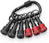 Enhanced Non-Slip Bit Holder 6pcs, 1/4 Drill Bit Holder, Bit Holder Key Chain, Impact Bit Holders for Impact Driver Drill Bit Extension Screwdriver & Drill Bits, w/Black Carabiner Gadget Gift for Men