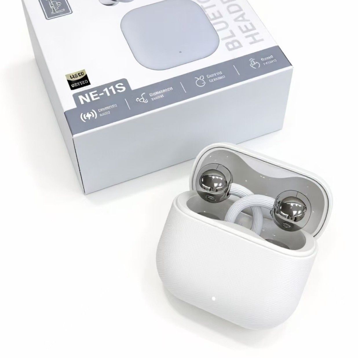 Open-Ear Clip Bluetooth Earphone - NE11S Wireless Earbuds with Bluetooth 6.0 11mm Driver 4.5g Lightweight - Sports Headphones with Mic - White