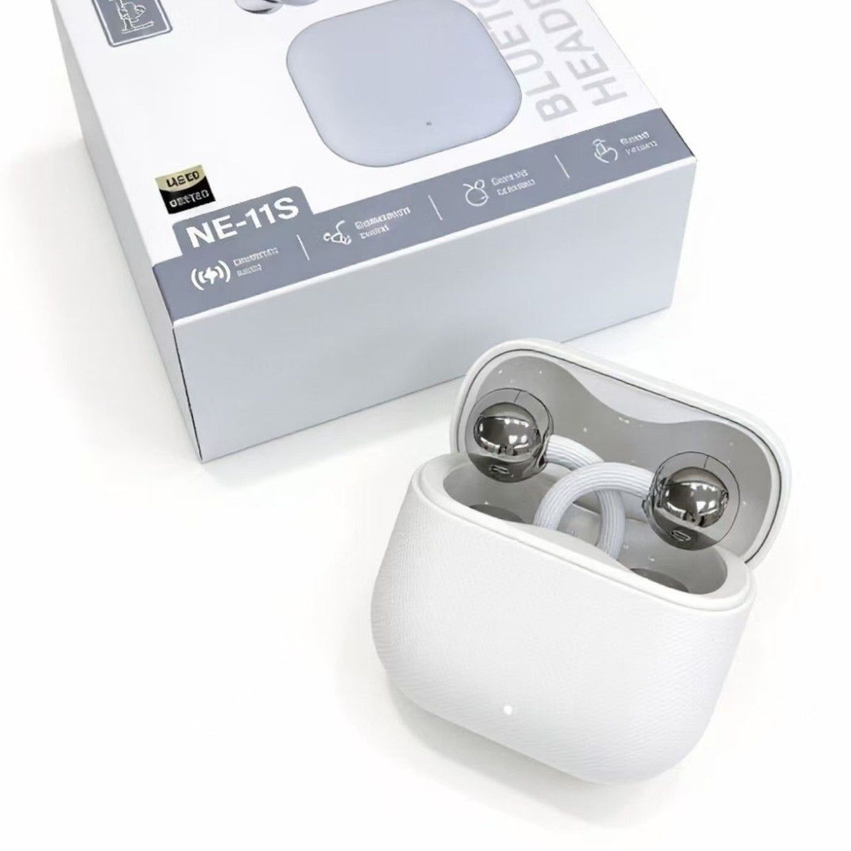 Open-Ear Clip Bluetooth Earphone - NE11S Wireless Earbuds with Bluetooth 6.0 11mm Driver 4.5g Lightweight - Sports Headphones with Mic - White