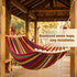 Thick Canvas Outdoor Camping Hammock - Anti-Rollover Portable Hammock for Travel Garden Beach - With Stick Red Stripe 210x80cm