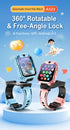 Smart Kids Phone Watch - GPS Tracker Video Call Smartwatch with AI Functions Android OS - Detachable Rotatable Camera for Students - Black