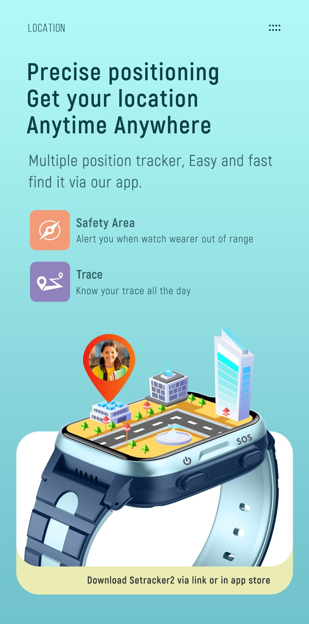 Smart Kids Phone Watch - 4G Video Call GPS Tracker Smartwatch with IPX7 Waterproof IPS Touch Screen Magnetic Charge - Black
