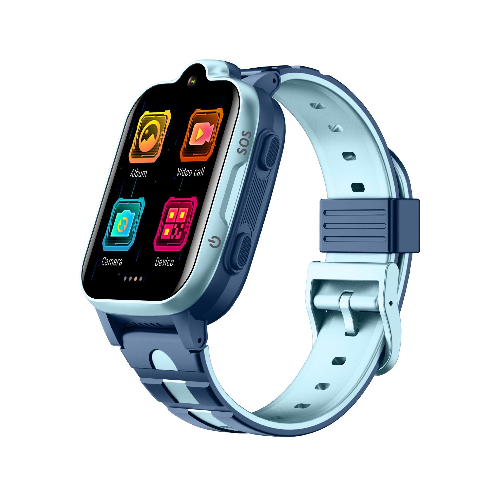 Smart Kids Phone Watch - 4G Video Call GPS Tracker Smartwatch with IPX7 Waterproof IPS Touch Screen Magnetic Charge - Blue