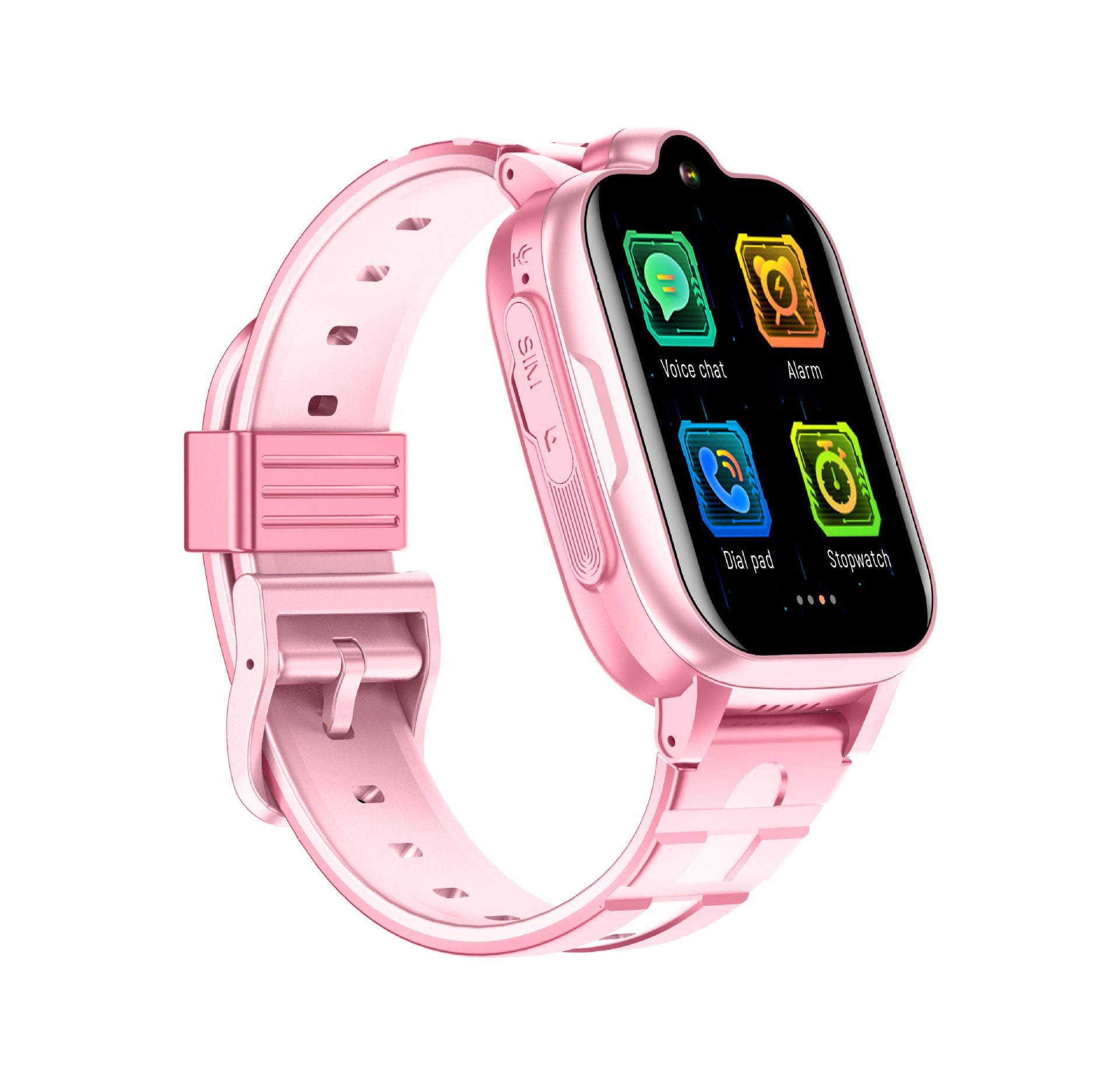 Smart Kids Phone Watch - 4G Video Call GPS Tracker Smartwatch with IPX7 Waterproof IPS Touch Screen Magnetic Charge - Pink