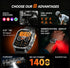 Smart Watch with Bluetooth Calling - Square Screen Fitness Tracker with 1400mAh Battery 8-10 Days Use - Waterproof Smartwatch for Men - Black Rubber