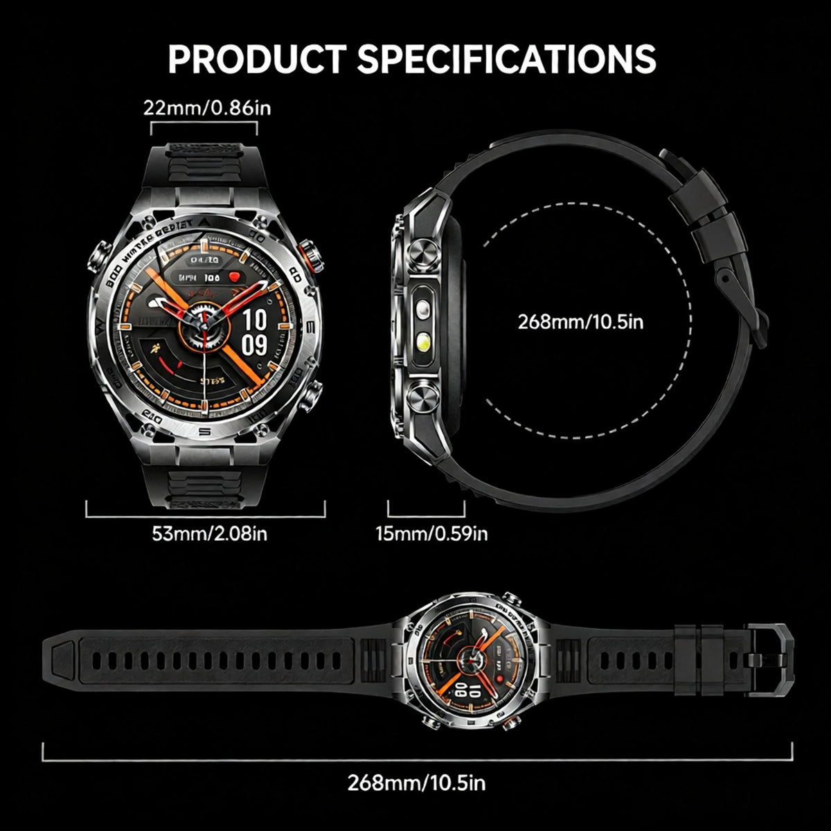 Smart Watch with Bluetooth Calling - 1.53