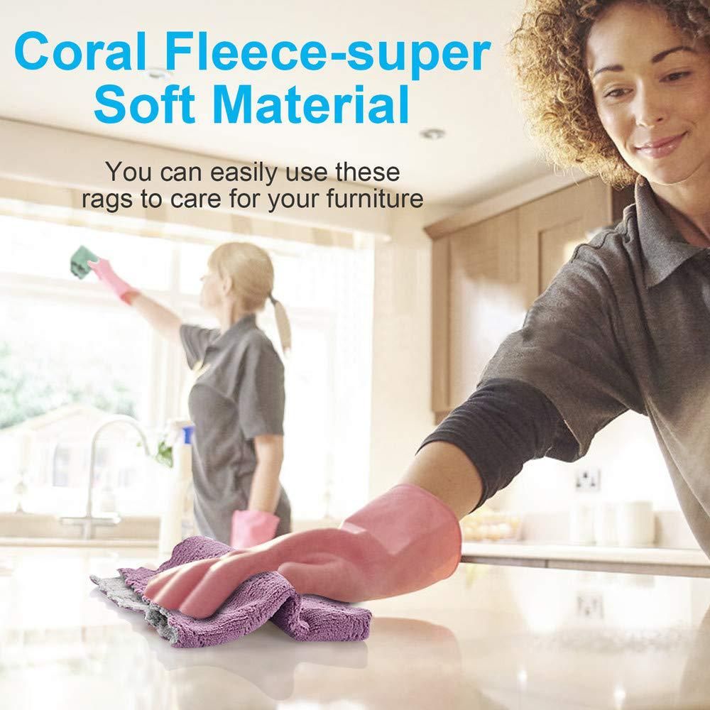 Microfiber Cleaning Cloth 10-Pack - Super Absorbent Multi-Purpose Towel for Kitchen Car Home - Lint Free Soft Cleaning Rag - 30x30cm Green+Gray
