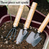 Garden tool set, 3-piece garden tool set, garden trowel, small, wooden handle, hand trowels, small garden set for bonsai, tool, plant pot, flowers