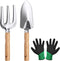 Petluno Garden Tool Set, 3-piece garden tool, stainless steel hand tools, gift set with ergonomic handles, including a wide spade
