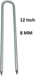 Ground Stakes, Tent Nails, Ground Anchors Garden Staples Steel Galvanized Pegs, Heavy Duty U Landscape Pins for Camping Tents Trampoline Canopies Sheds Ports Gardening 12 Inch 6pack