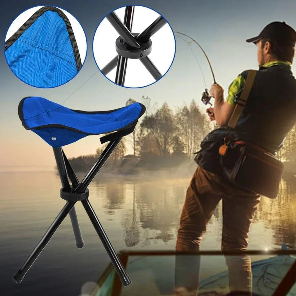 Travel Folding Camping Stool, Camping Fishing Stool for Adults, Portable Tripod Seat Fishing Chair Seat for Camping Fishing Hiking Gardening and Beach Garden Painting (Red)