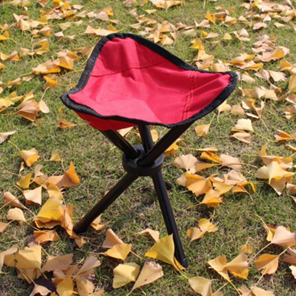 Travel Folding Camping Stool, Camping Fishing Stool for Adults, Portable Tripod Seat Fishing Chair Seat for Camping Fishing Hiking Gardening and Beach Garden Painting (Red)