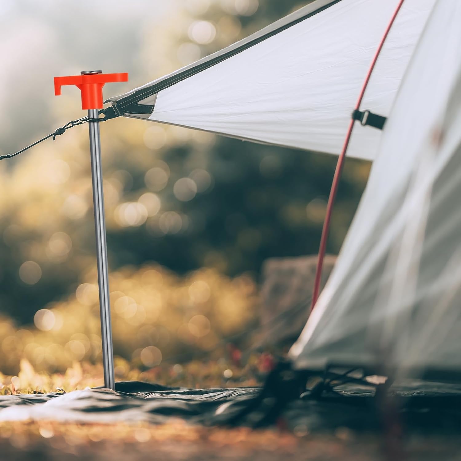 10 Pcs Tent Pegs Heavy Duty Metal Tent Stakes Heavy Duty 7.87inch Ground Pegs for Awnings for Hard Ground, Camping
